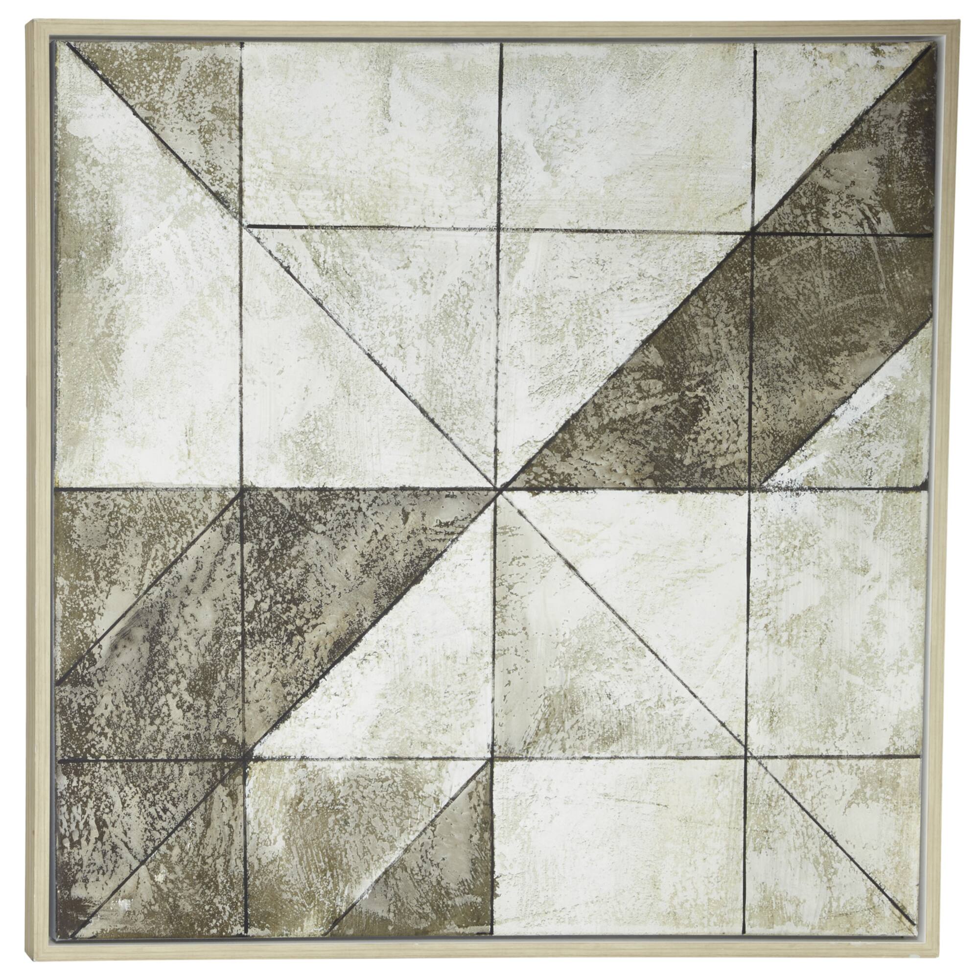 White Contemporary Canvas Wall Art, 39" x 39"